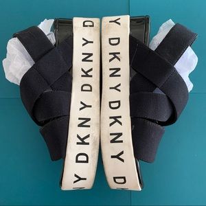 DKNY Black Strappy Platforms